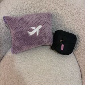 Purple Travel Blanket 3in1 set and heavy duty neck pillow
